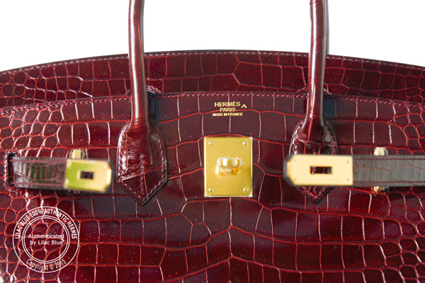 Hermès Birkin 30cm Burgundy Shiny Croc GHW