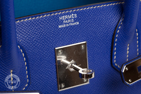 Hermès Birkin 30cm Bleu Electrique Epsom PHW - Preloved