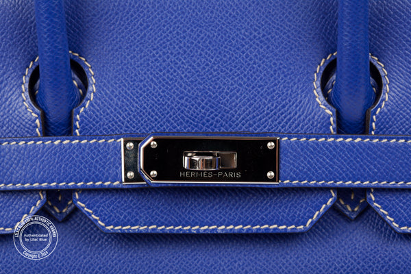 Hermès Birkin 30cm Bleu Electrique Epsom PHW - Preloved