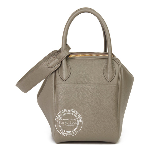 Hermès Lindy 30cm Etain Clemence GHW - Preloved