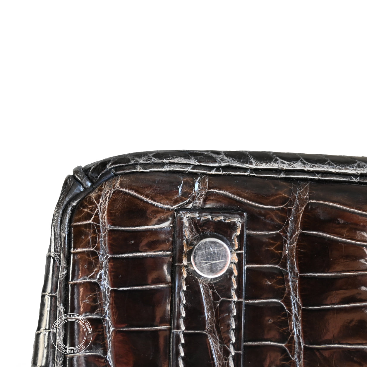 Hermès Birkin 30cm Graphite Shiny Croc PHW - Preloved