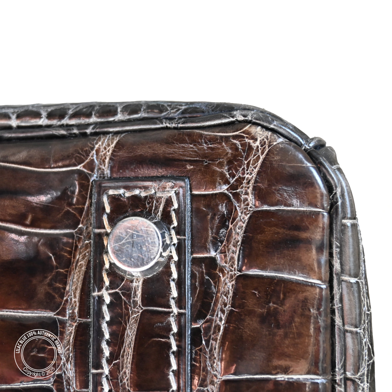 Hermès Birkin 30cm Graphite Shiny Croc PHW - Preloved