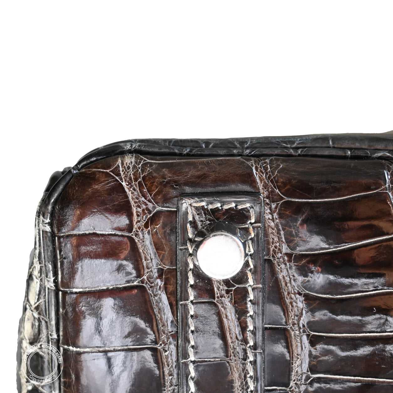 Hermès Birkin 30cm Graphite Shiny Croc PHW - Preloved