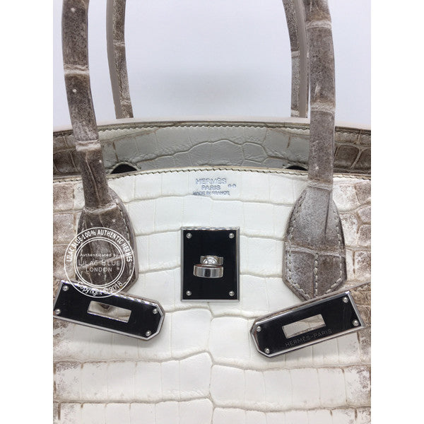 Hermès Birkin 30cm Himalaya Matte Croc PHW - Vintage