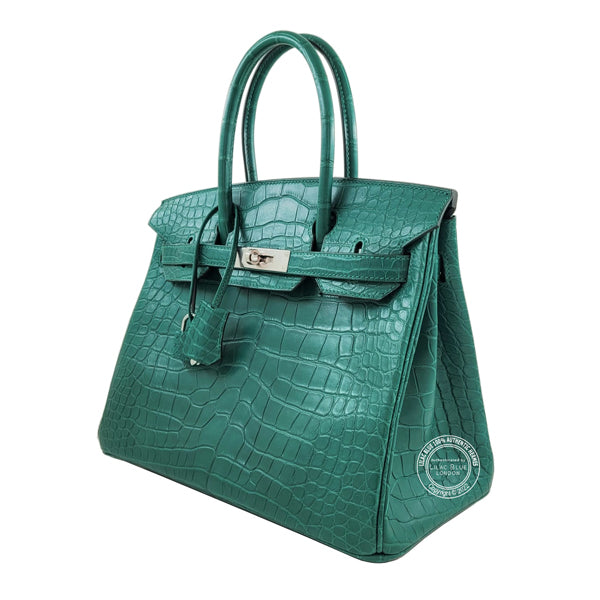 Hermès Birkin 30cm Malachite Matte Alligator PHW