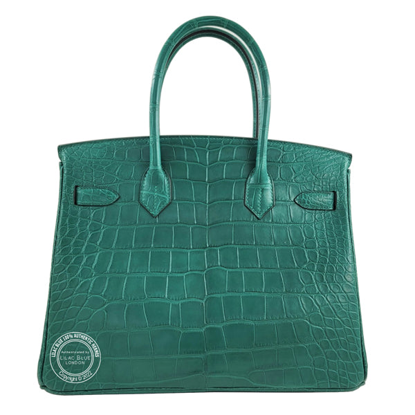 Hermès Birkin 30cm Malachite Matte Alligator PHW