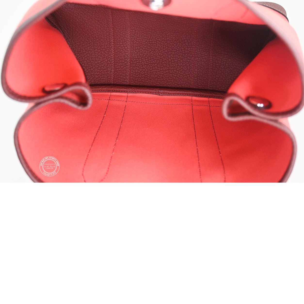 Hermes Garden Party 30cm Rose Texas/Rouge H Canvas/Leather PHW