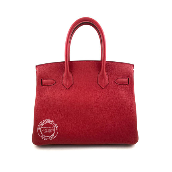 Hermès Birkin 30cm Rouge Casaque/Rouge H Verso Togo PHW