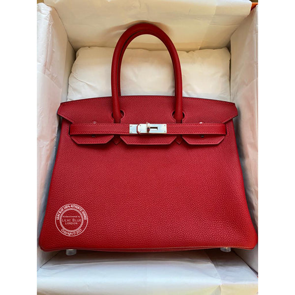 Hermès Birkin 30cm Rouge Casaque/Rouge H Verso Togo PHW