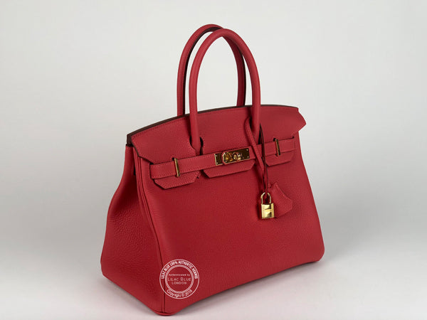 Hermès Birkin 30cm Rouge Pivoine Togo GHW