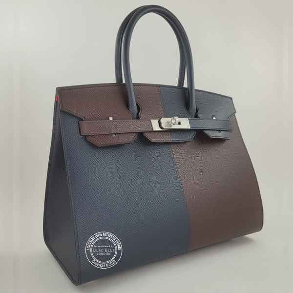 Hermès Birkin 30cm Rouge Sellier/Bleu Indigo Casaque Epsom PHW