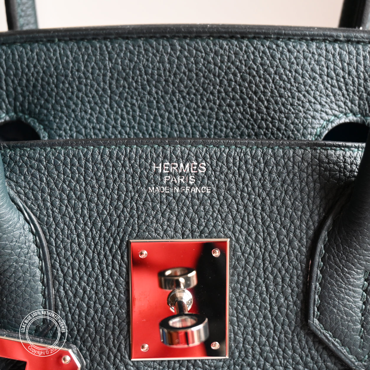 Hermès Birkin 30cm Vert Cypress/Bleu Zellige Officier Togo/Swift PHW - Preloved