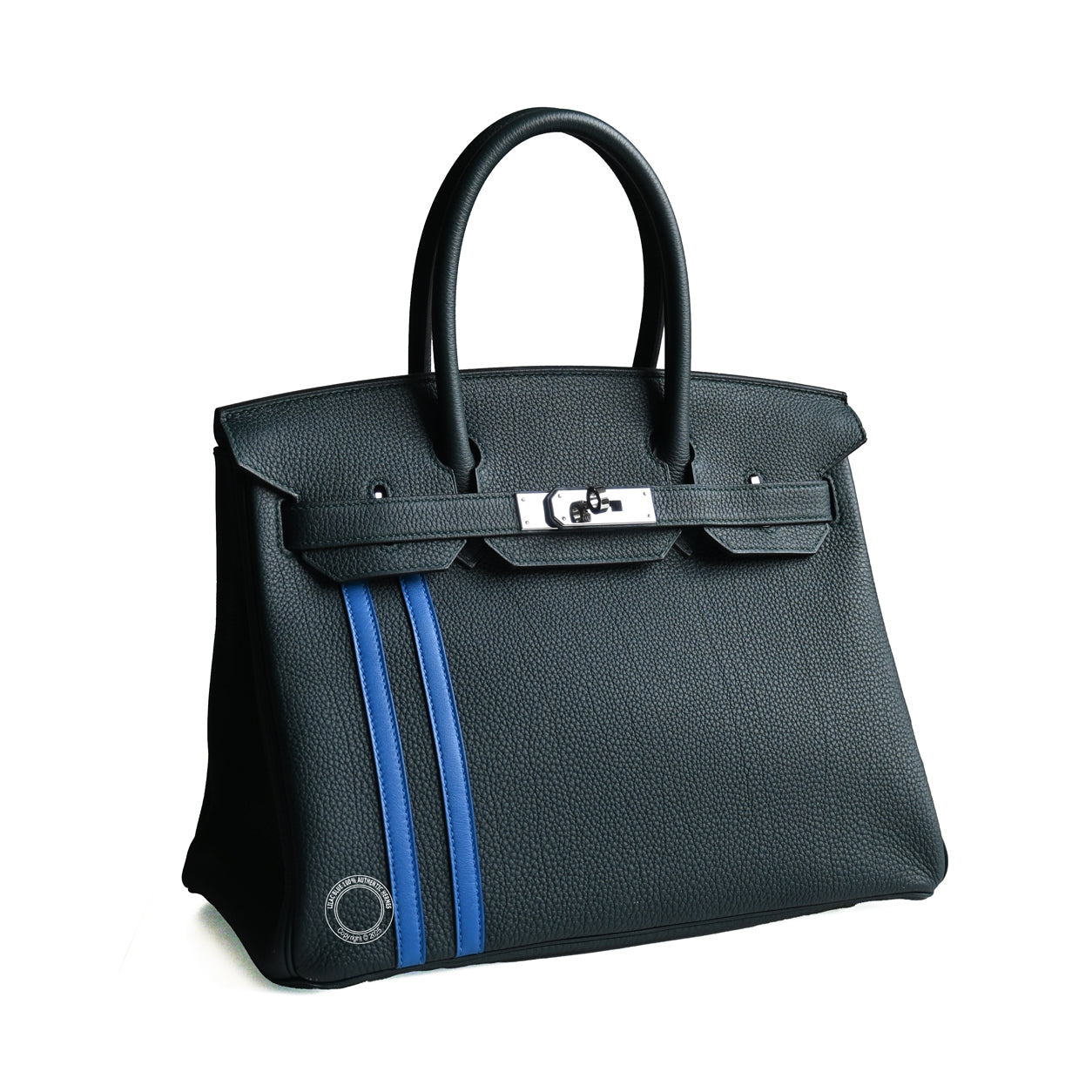 Hermès Birkin 30cm Vert Cypress/Bleu Zellige Officier Togo/Swift PHW - Preloved