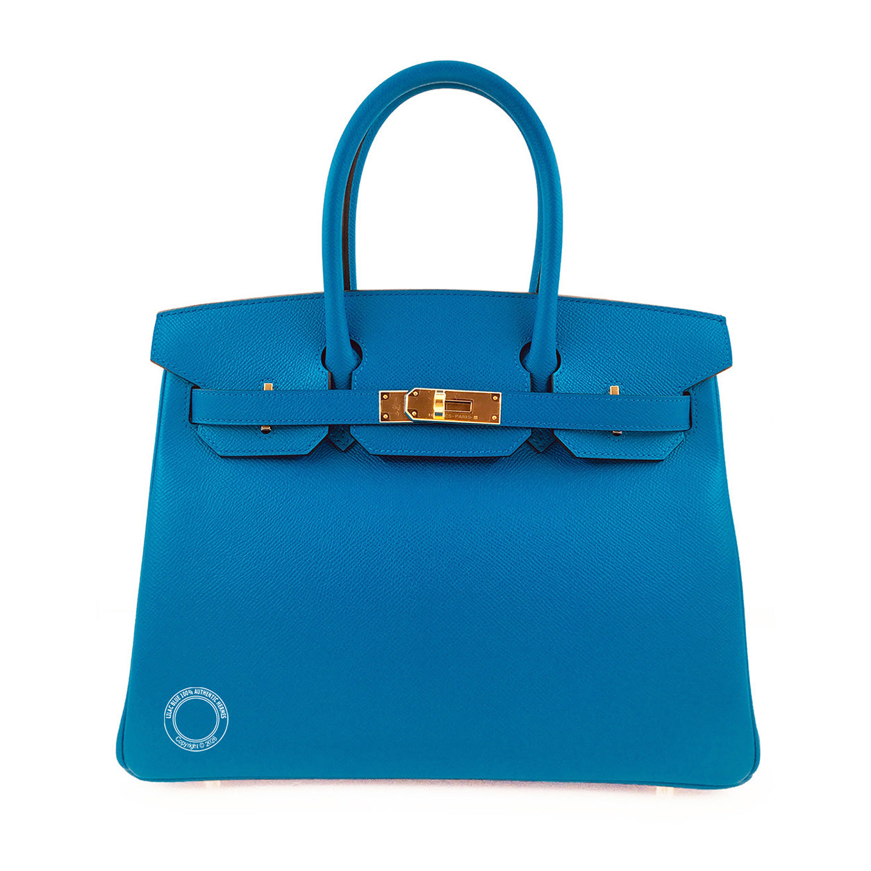 hermes 30cm birkin in bleu zanzibar epsom leather and gold hardware
