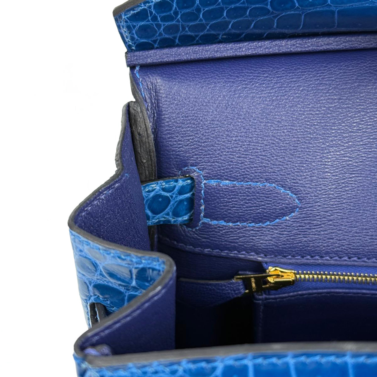Hermès Birkin 30cm Bleu Zellige/Bleu Encre HSS Shiny Croc GHW