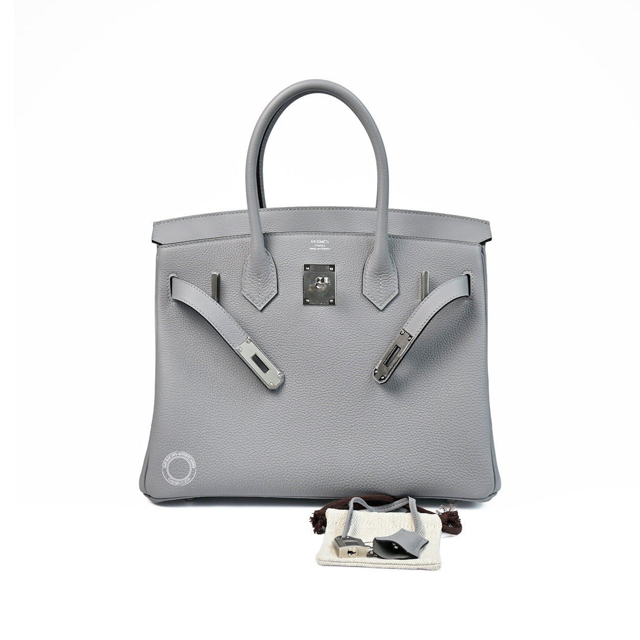 Hermès Birkin 30cm Gris Pantin Togo PHW