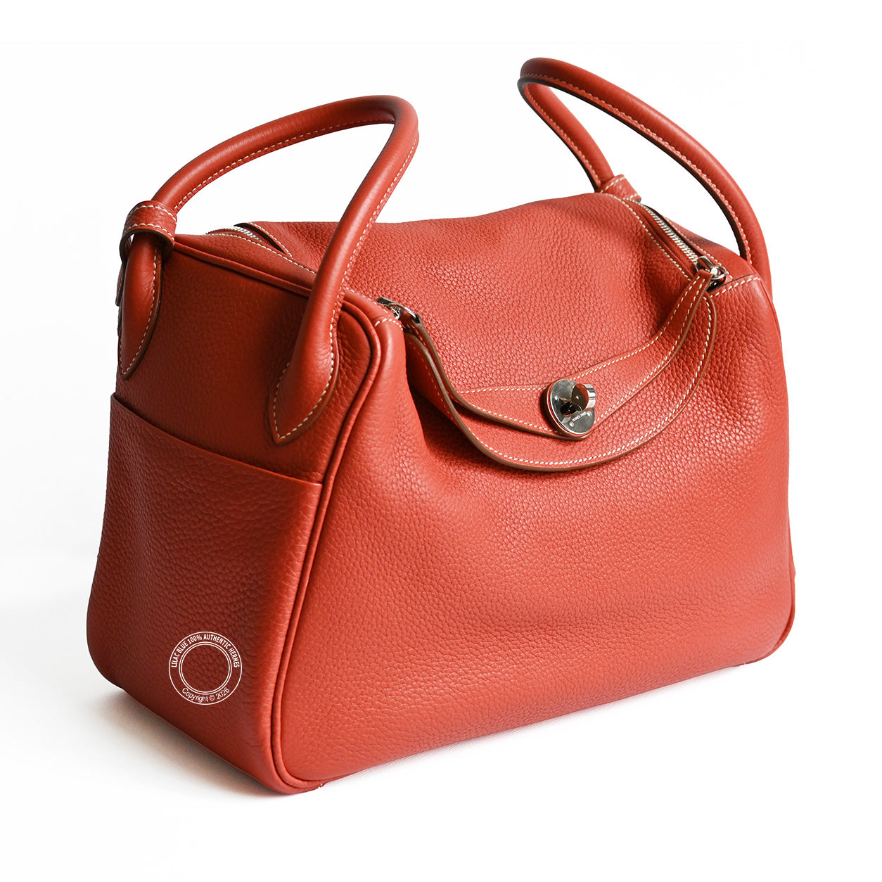 Hermès Lindy 30cm Sanguine Clemence PHW - Preloved