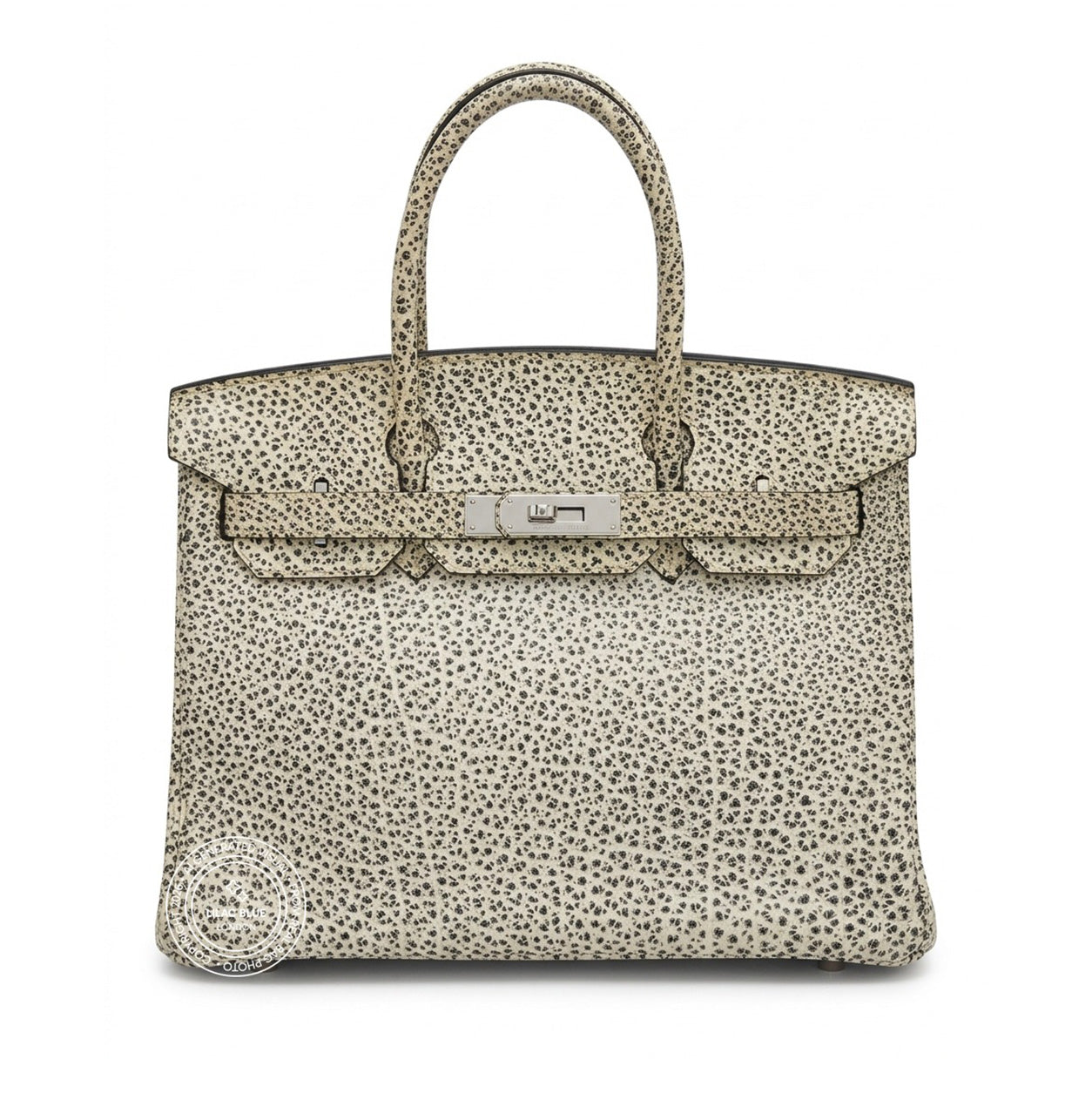 Hermès Birkin 30cm Dalmatian Buffalo PHW - Preloved