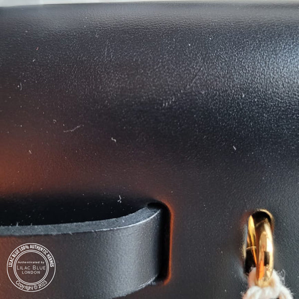 Hermès Herbag 31cm Black Swift/Toile GHW - As New