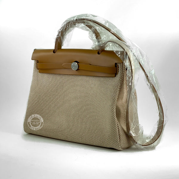 Hermès Herbag 31cm Natural Vache Hunter/Toile H PHW