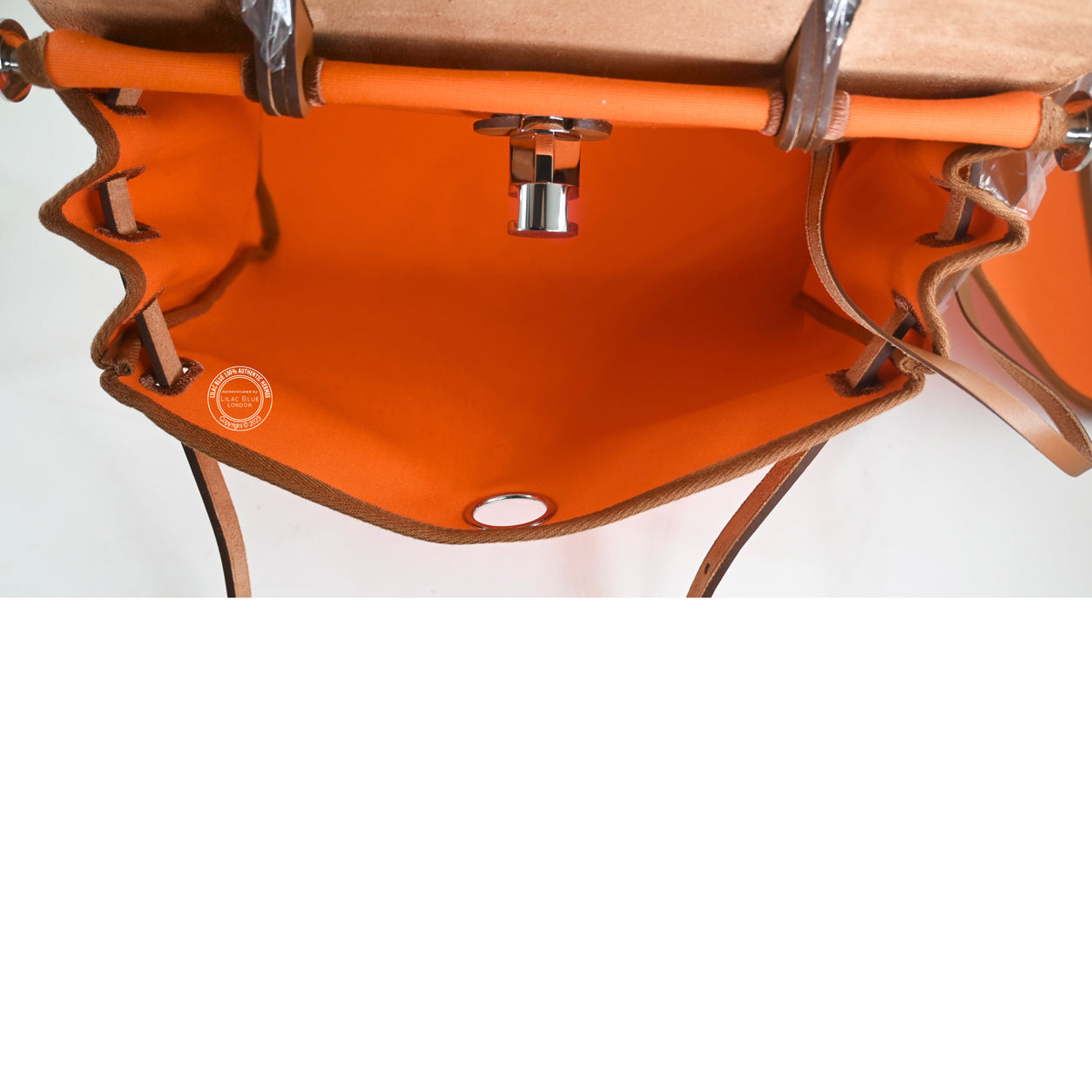 Hermes Herbag 31cm Orange Minium Hunter/Toile PHW