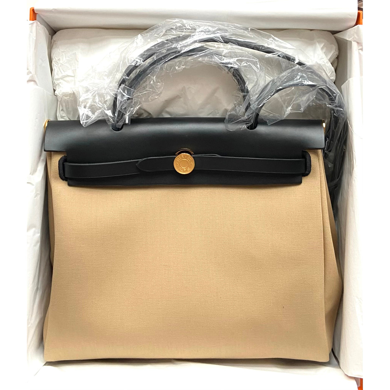 Hermès Herbag 31cm Trench/Black Hunter Officier GHW