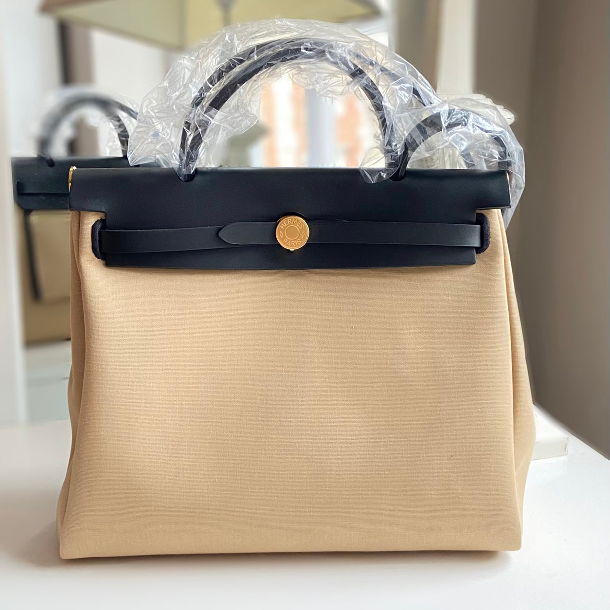 Hermès Herbag 31cm Trench/Black Hunter Officier GHW