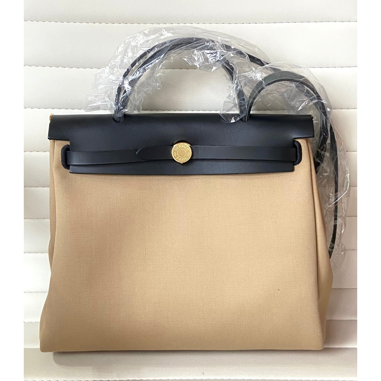 Hermès Herbag 31cm Trench/Black Hunter Officier GHW