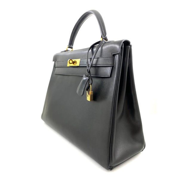 Hermès Kelly 32cm Black Box GHW - Preloved