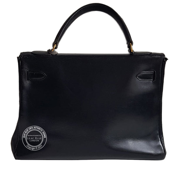Hermès Kelly 32cm Black Box GHW - Vintage