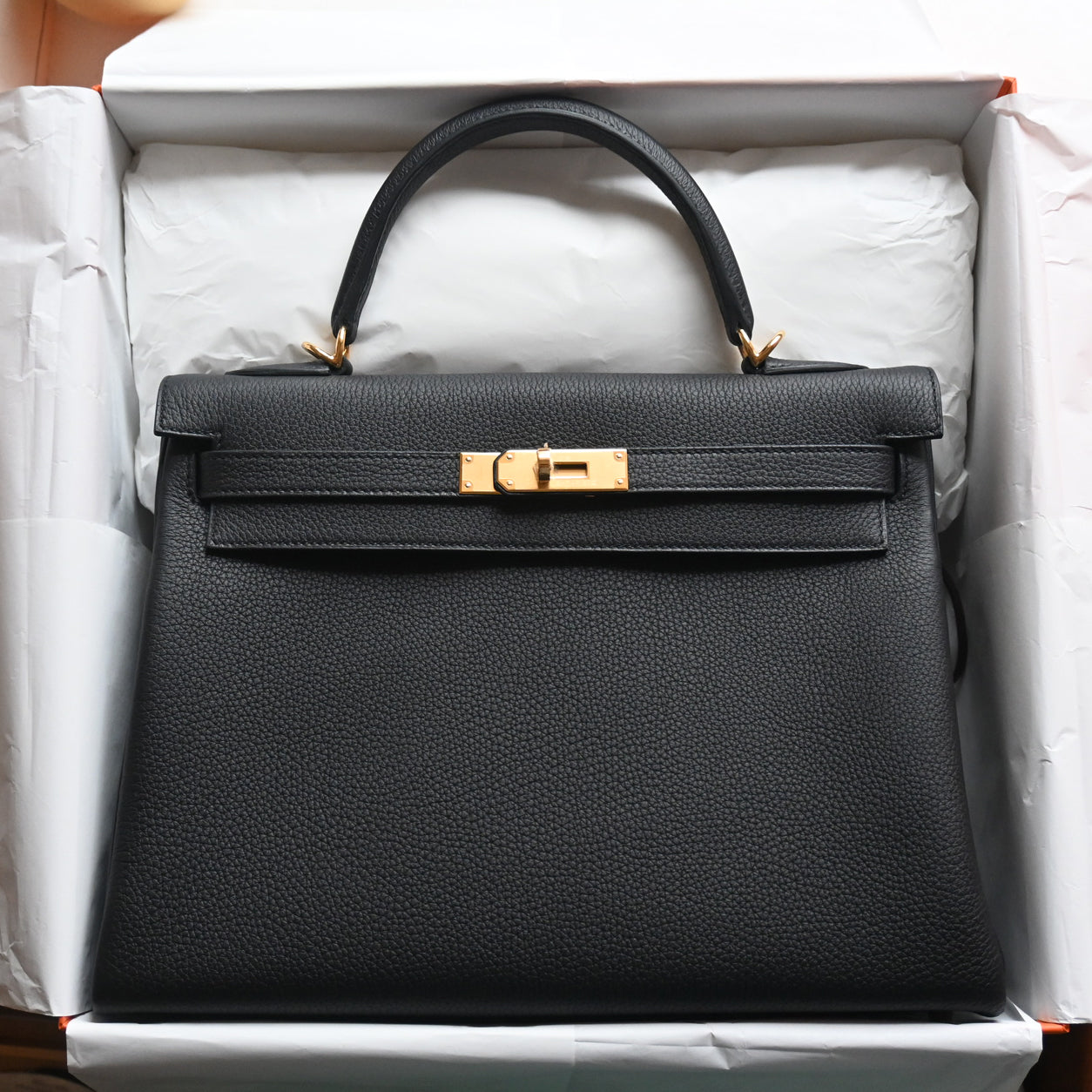 Hermès Kelly 32cm Black Togo GHW