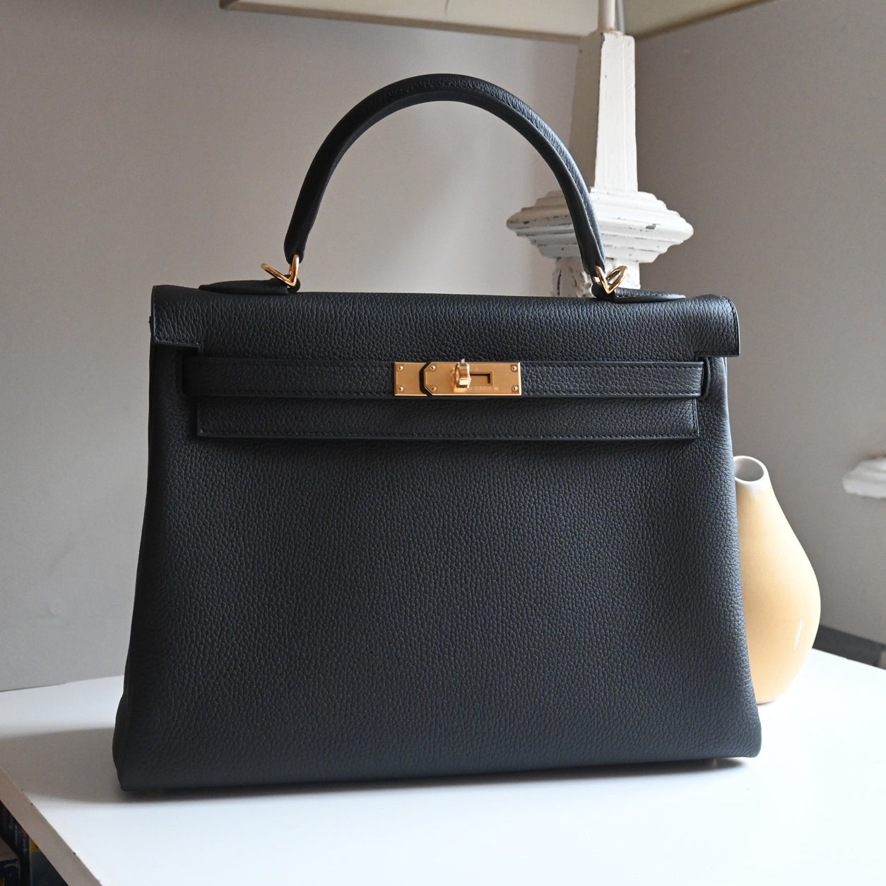 Hermès Kelly 32cm Black Togo GHW