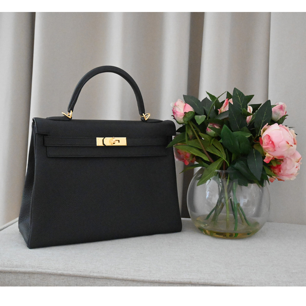 Hermès Kelly 32cm Black Togo GHW