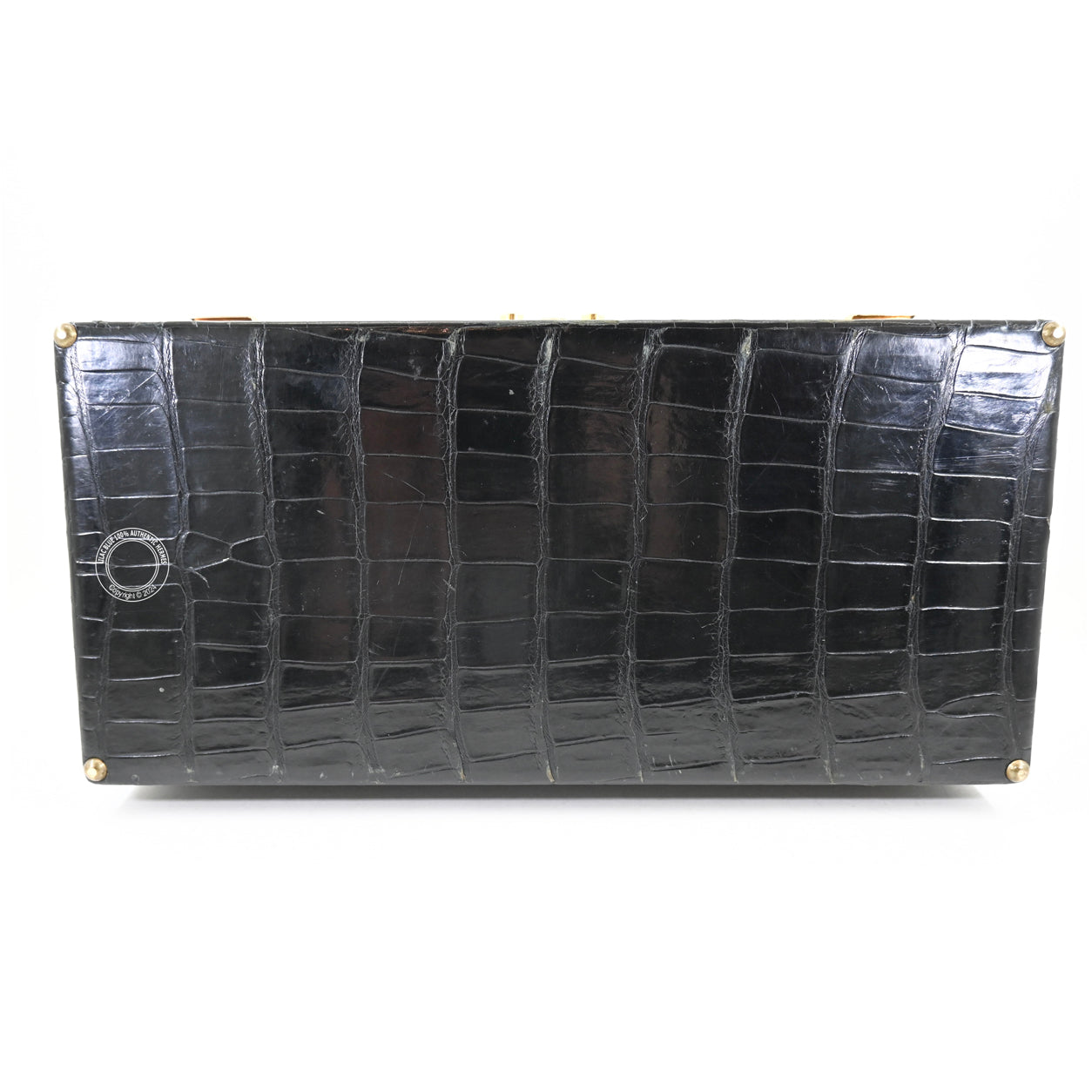 Hermes Sac Mallette 32cm Black Shiny Croc GHW - Vintage