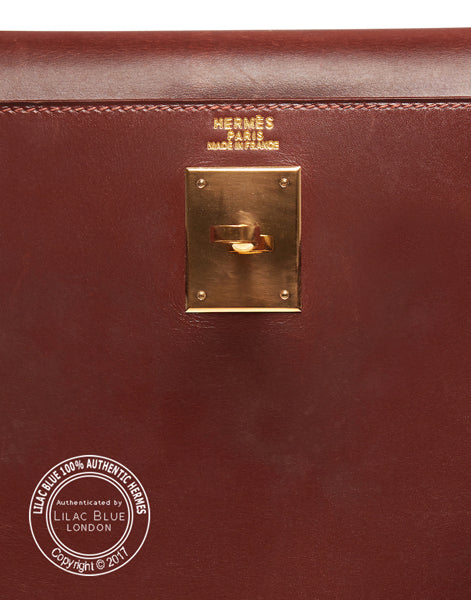 Hermès Kelly 32cm Brown Box GHW - Vintage
