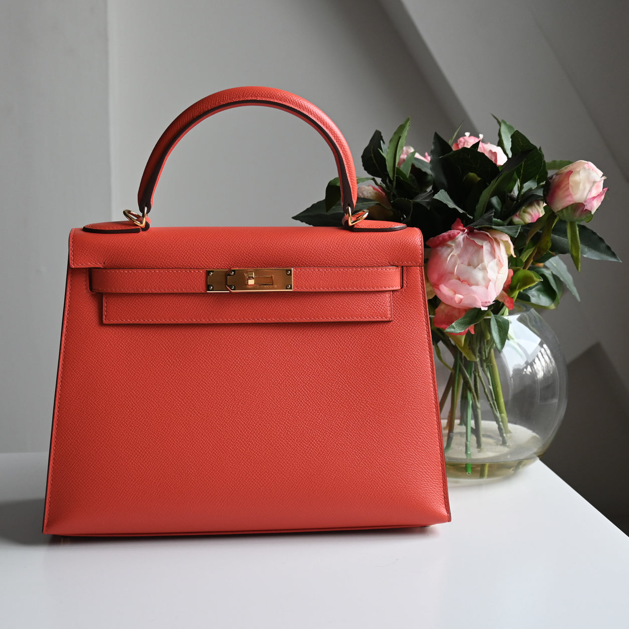 Hermès Kelly 32cm Capucine Epsom GHW