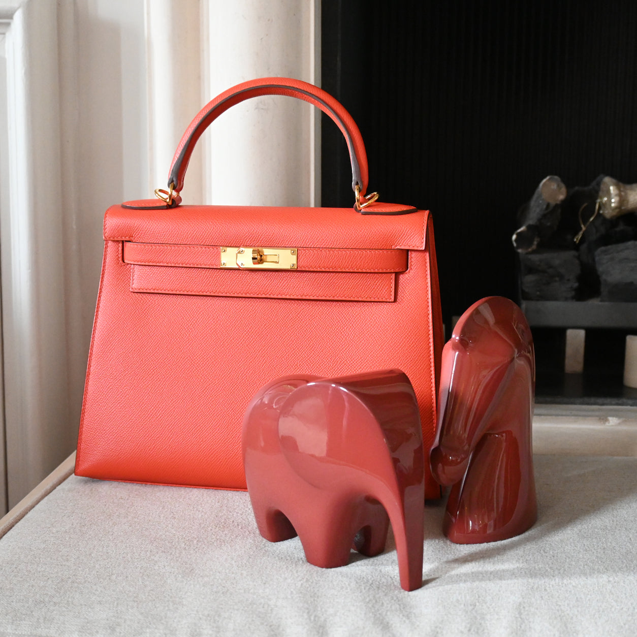 Hermès Kelly 32cm Capucine Epsom GHW