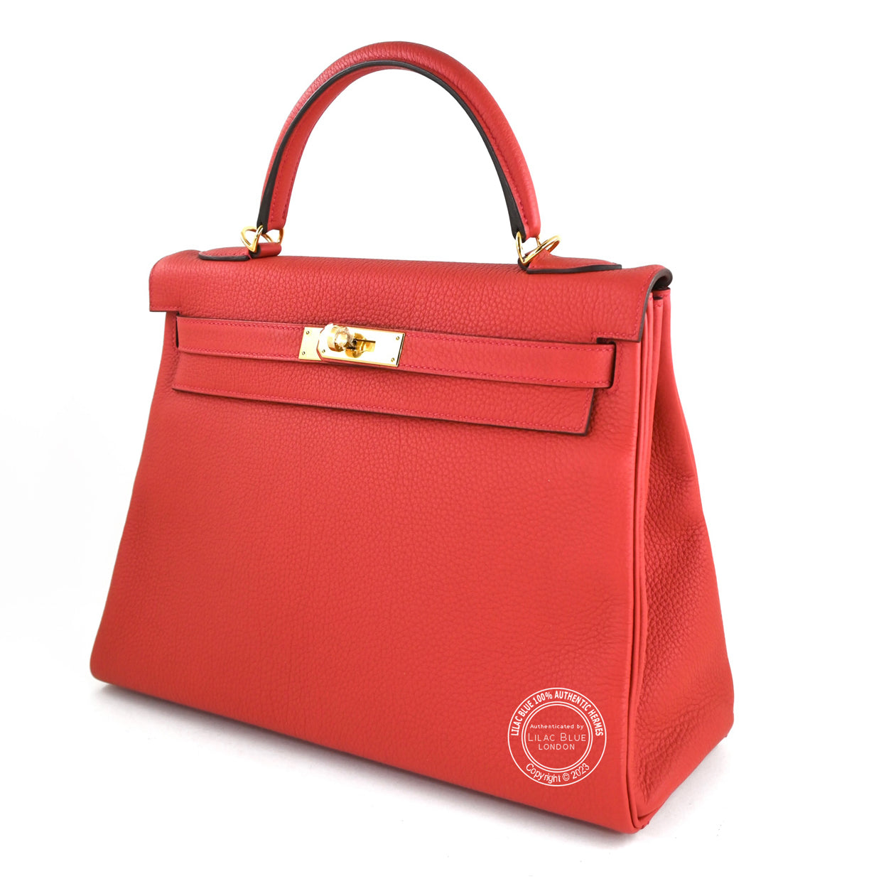 Hermès Kelly 32cm Geranium Togo GHW