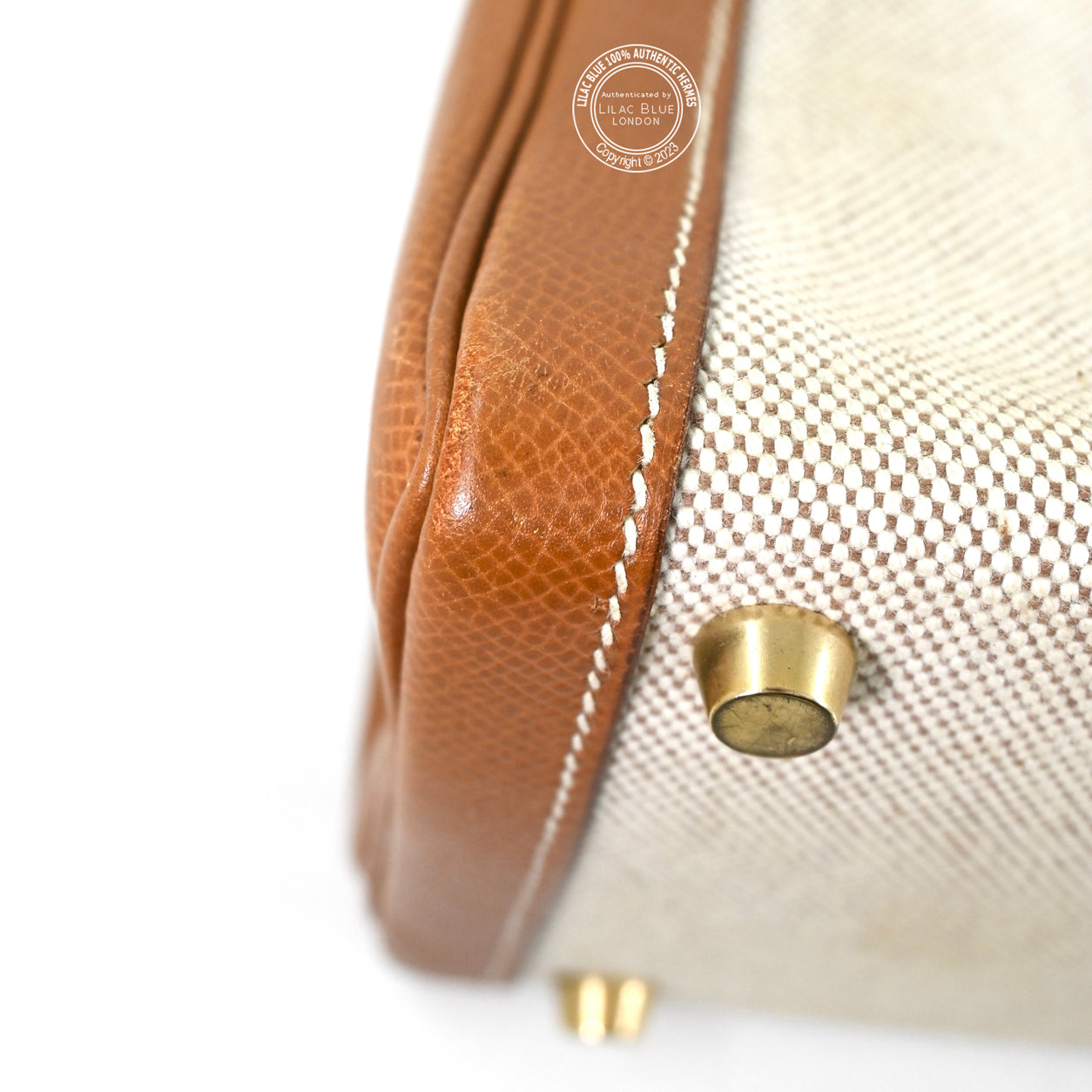 Hermès Kelly 32cm Gold Courchevel/Canvas GHW - Vintage