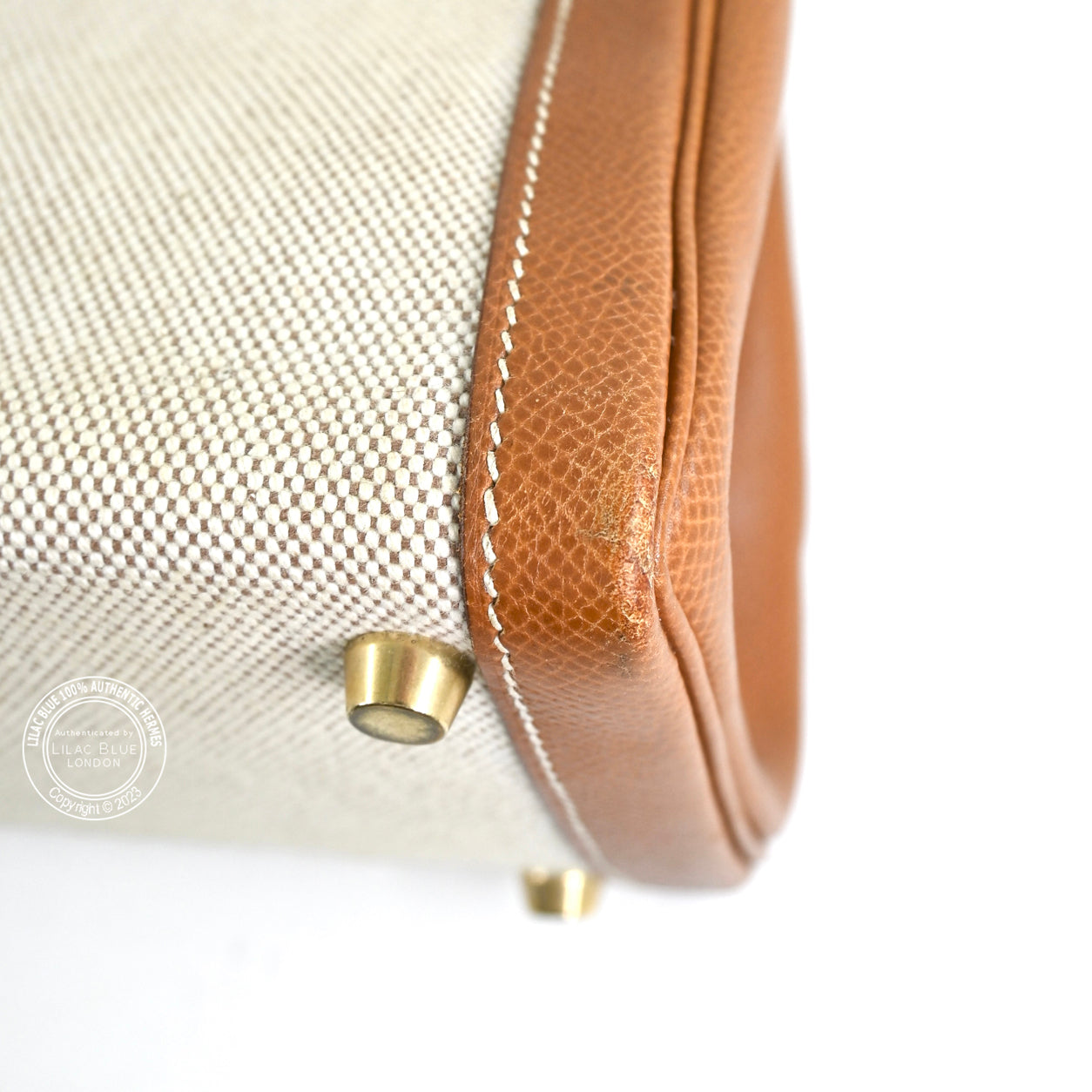 Hermès Kelly 32cm Gold Courchevel/Canvas GHW - Vintage