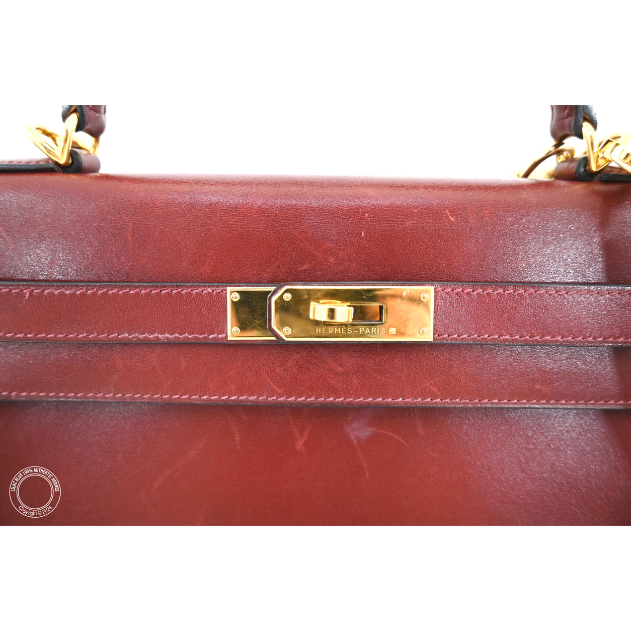 Hermès Kelly 32cm Rouge H Box GHW - Vintage