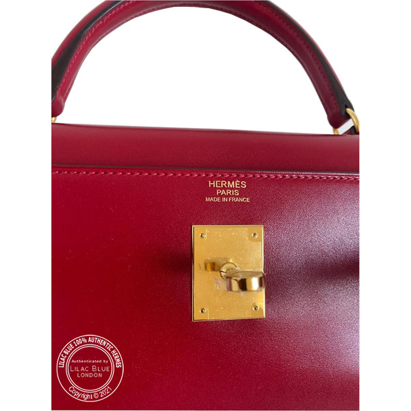 Hermès Kelly 32cm Rouge Vif Tadelakt GHW