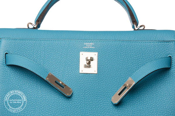 Hermès Kelly 32cm Turquoise Togo PHW