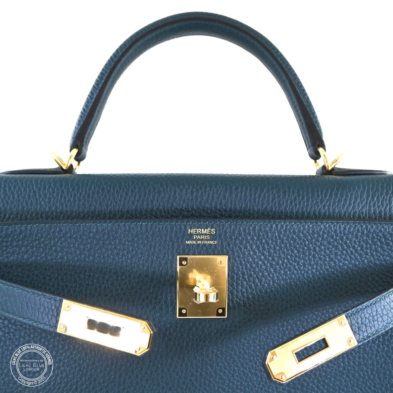 Hermès Kelly 32cm Vert Cypress Togo GHW