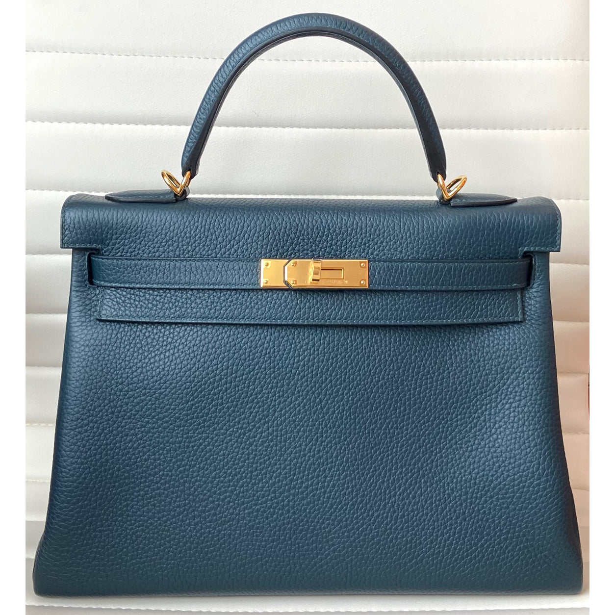 Hermès Kelly 32cm Vert Cypress Togo GHW