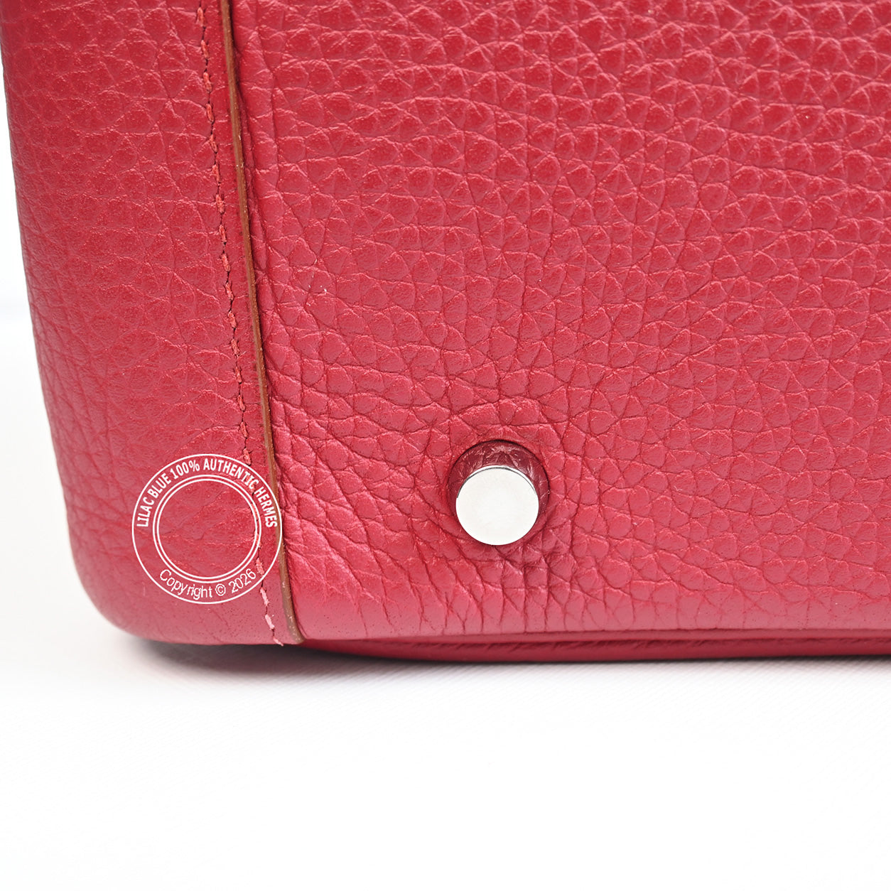 Hermès Lindy 34cm Rouge Grenat Clemence PHW - Preloved