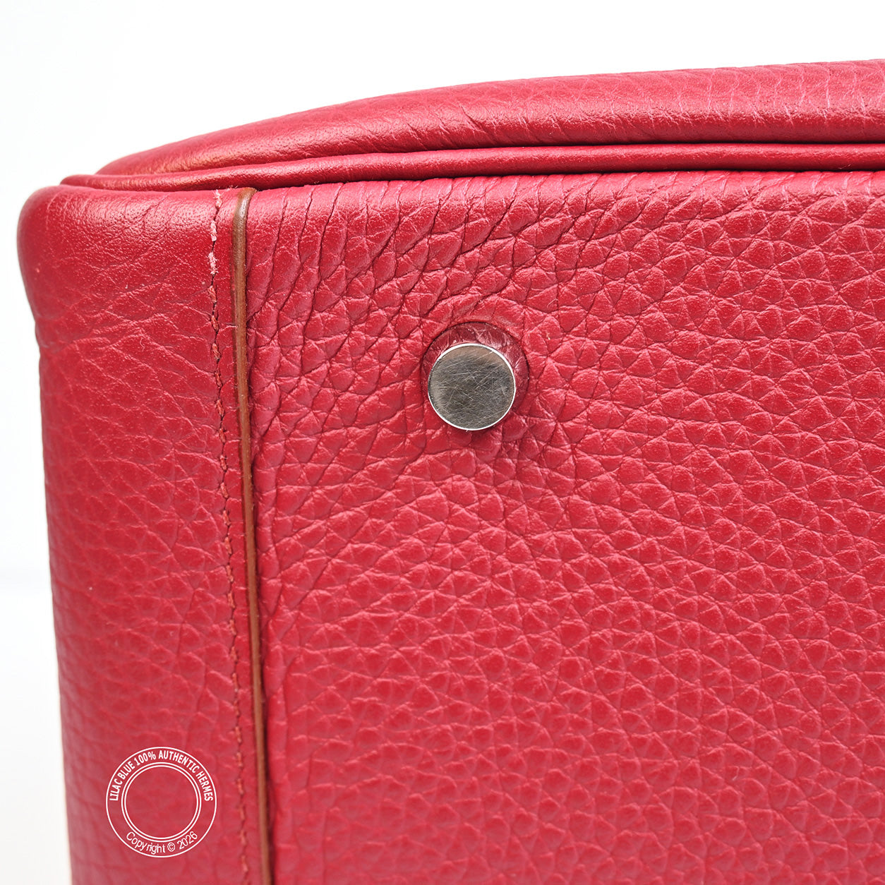 Hermès Lindy 34cm Rouge Grenat Clemence PHW - Preloved