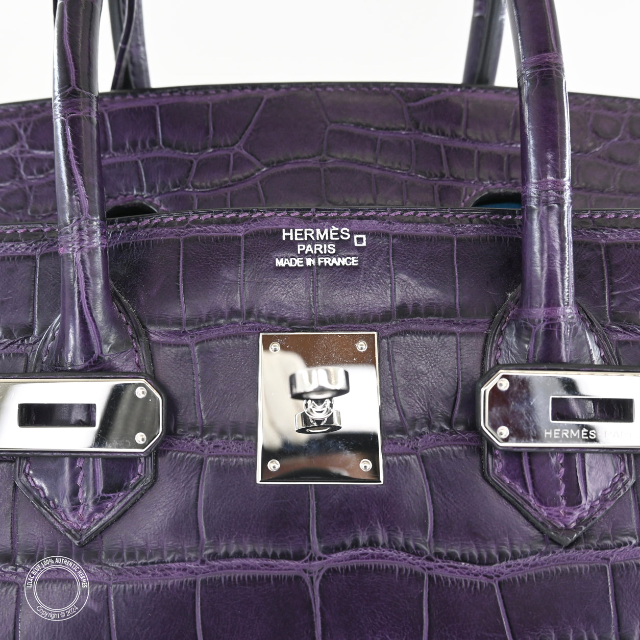 Hermès Birkin 35cm Amethyst Matte Alligator PHW - Preloved