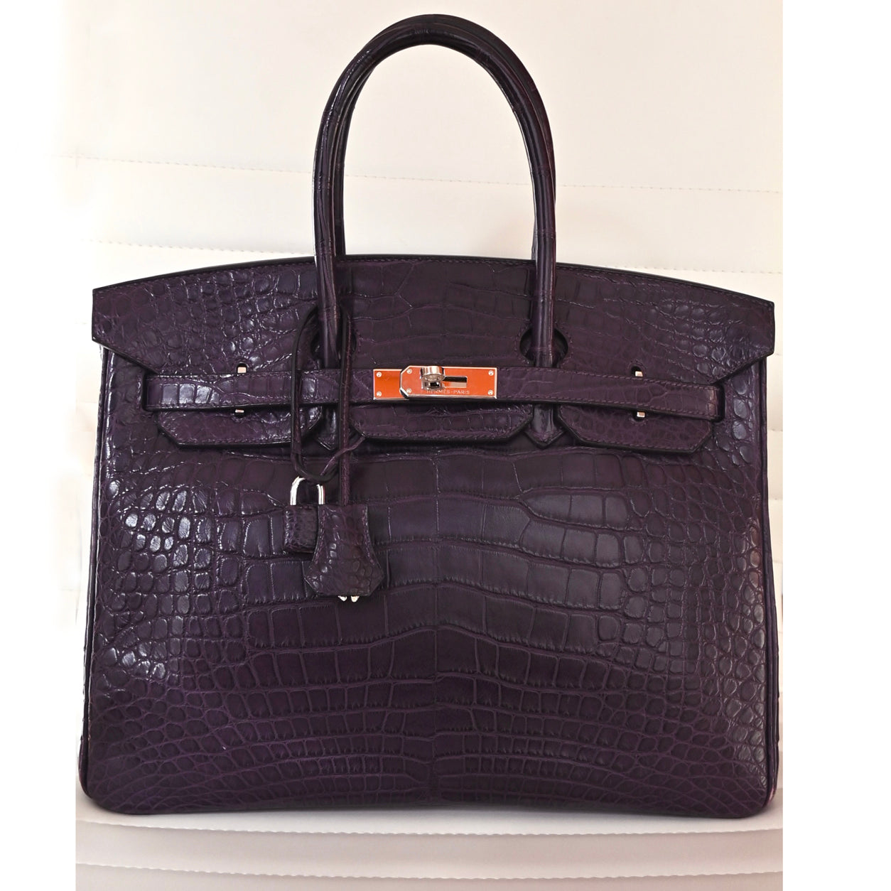 Hermès Birkin 35cm Amethyst Matte Alligator PHW - Preloved