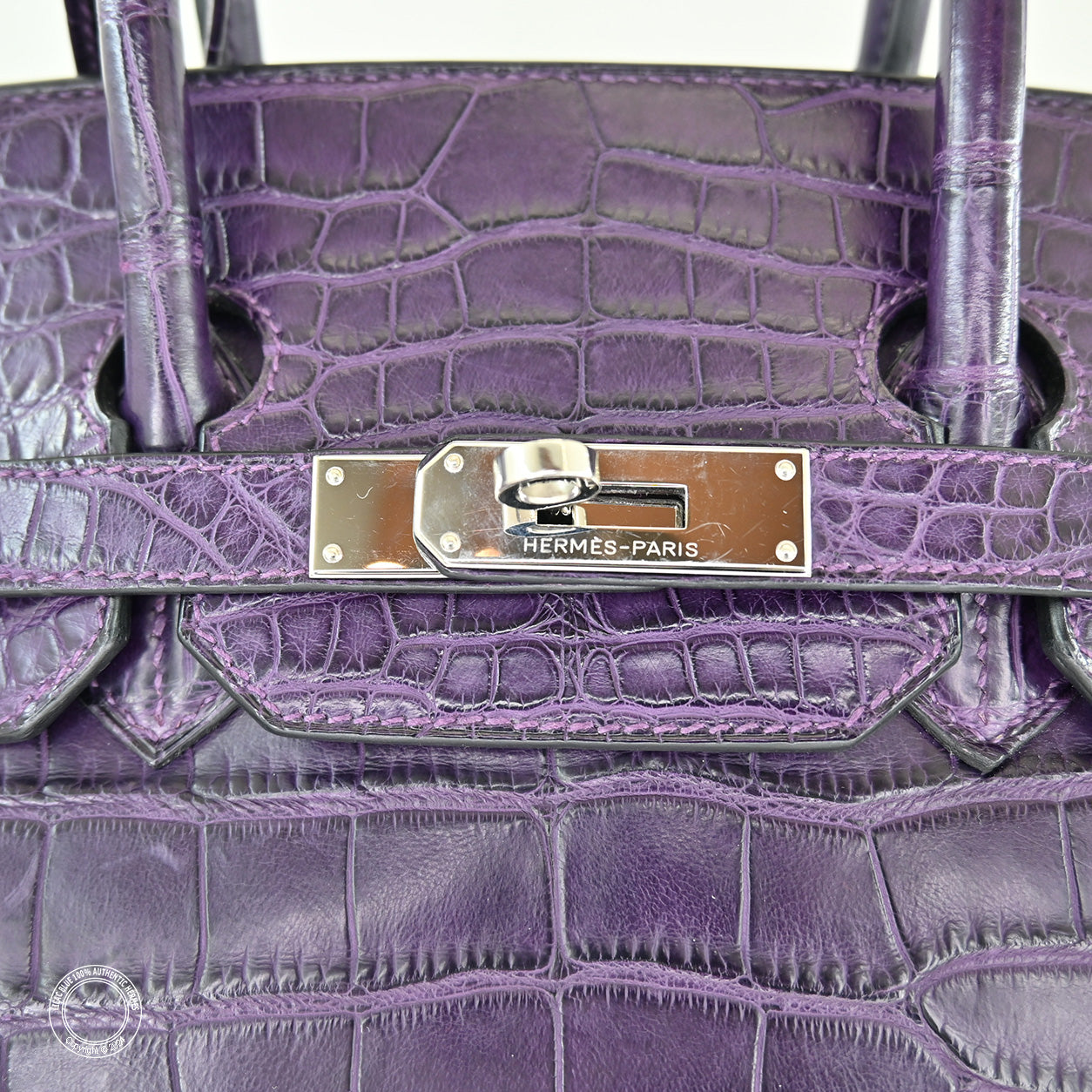 Hermès Birkin 35cm Amethyst Matte Alligator PHW - Preloved